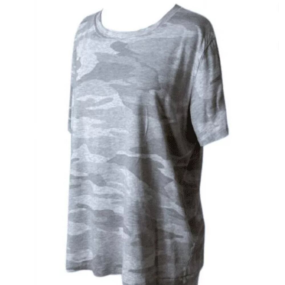 Splendid Abbie Camo Crewneck T-shirt‎ in Gray